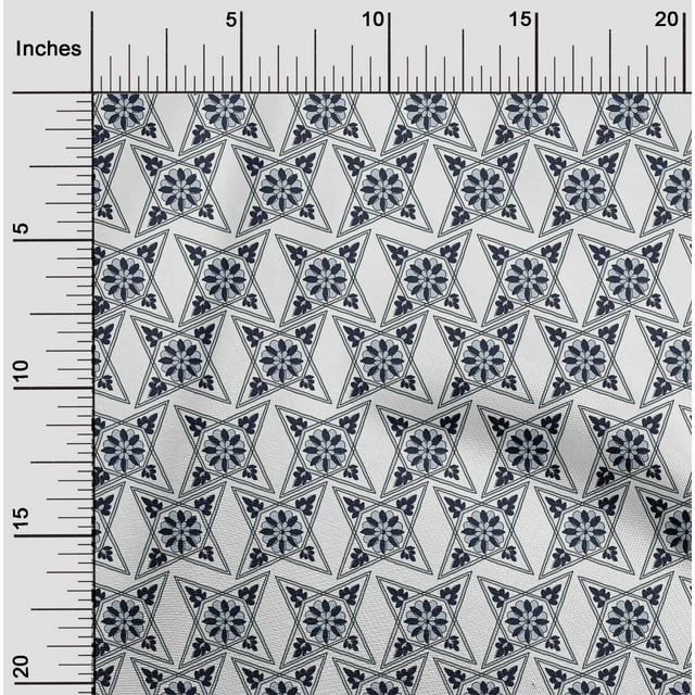 oneOone Polyester Lycra Fabric Floral Block Printed Craft Fabric BTY 56 Inch Wide