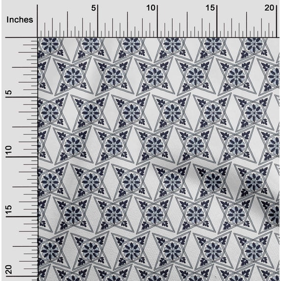 oneOone Cotton Flex Fabric Floral Block Print Sewing Fabric BTY 40 Inch Wide