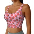 thumbnail image 2 of Goofa Strawberry Printed Sports Bras for Women, High Impact Running Bra Workout Crop Tank Tops Longline Sports Bra Push up-XX-Large, 2 of 9