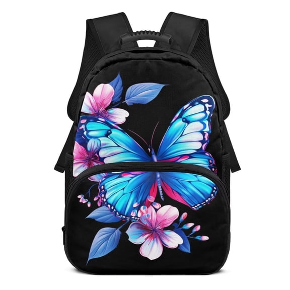 Yuyamidu Blue Butterfly Backpack for Girls 8-12 Kids Backpacks Elementary School Bookbag 5Th Grade Children Book Bag with Adjustable Padds Straps