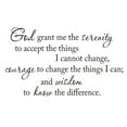 thumbnail image 2 of VWAQ The Serenity Prayer, God Grant Me the Serenity to Accept the Things I Cannot Change Wall Decal - 1721, 2 of 2