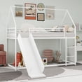 thumbnail image 3 of Lit Demi-Hauteur pour Enfants avec Glissade, Lit de Jeu, Lit Intégré de Rangement pour Divertissement de Chambre, Taille de Matelas Convenable : Taille Simple, Blanc, 3 of 11