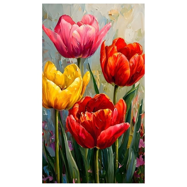 Cuadro Decorativo Planta 40x60cm Túlipanes