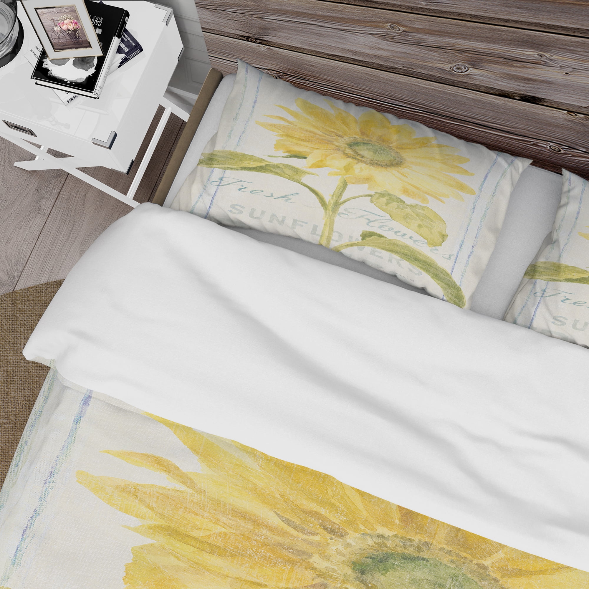 Designart 'Floursack Florals II' Cottage Duvet Cover Set