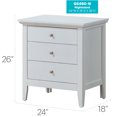 thumbnail image 3 of Glory Furniture Hammond G5490-N 3 Drawer Nightstand , White, 3 of 4
