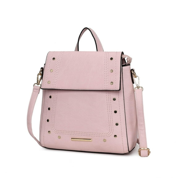 MKF Collection Elke Women’s Vegan Leather Backpack Bag Convertible Crossbody Bag by Mia K - Pink