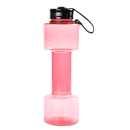 700ml Dumbbell Shaped Water Bottle Portable Leakproof Fitness Water Cup Lightweight Sport Bottle for Gym Workout Outdoor Camping Training(Red)