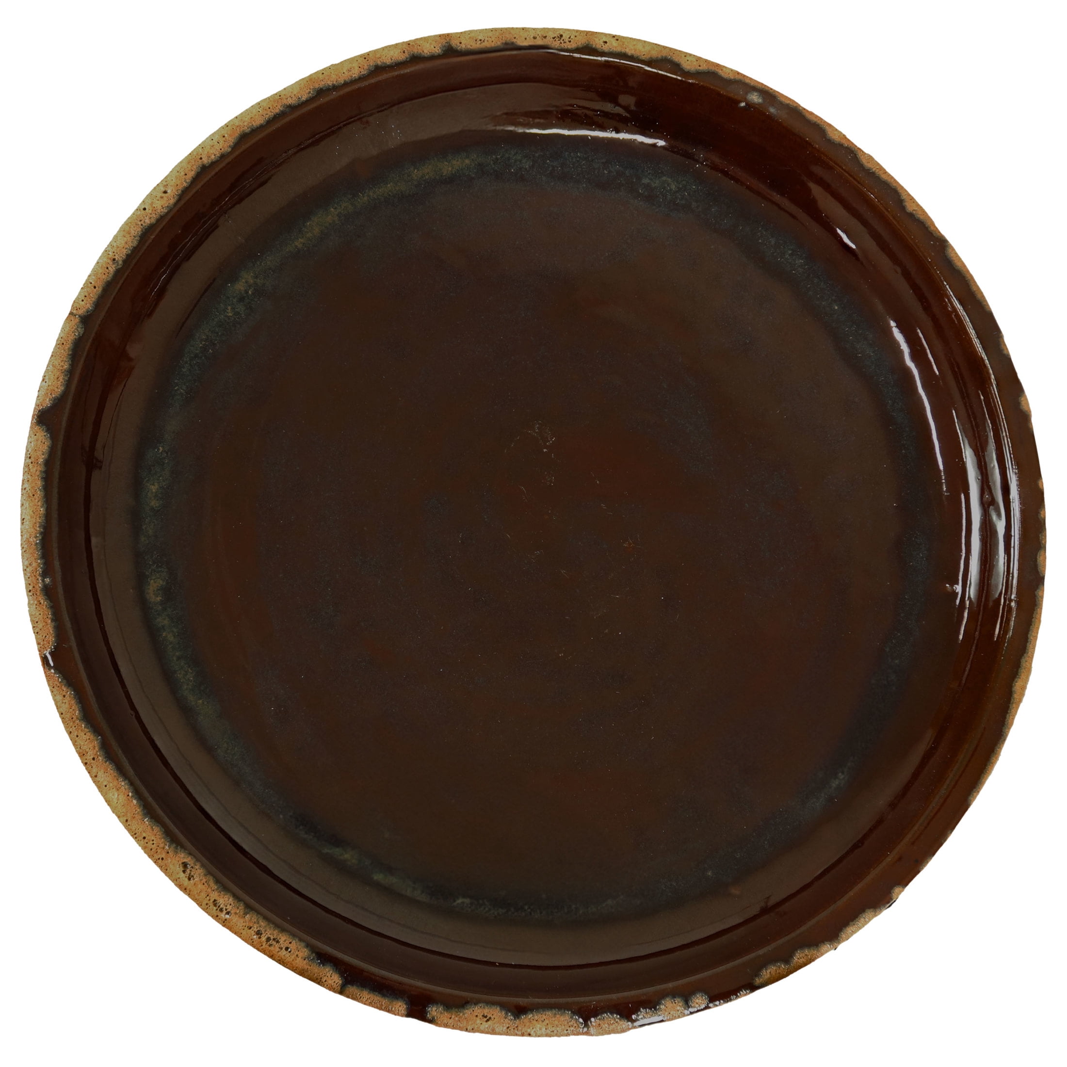 Sunnydaze Toulon Freestanding Ceramic Outdoor Bird Bath, UV-Resistant Brown Lava Finish