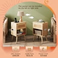 thumbnail image 5 of Rattan Nightstand Durable with Charging Station, Boho Night Stand, Small Bedroom Side Table, 5 of 7