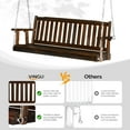 thumbnail image 3 of VINGLI Garden Collection 5 ft Wooden Frame Porch Swing with Adjustable Chains, Rustic, 3 of 8