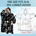 thumbnail image 4 of Oversized Wearable Blanket Hoodie,Halloween Skeleton Fun Pattern Sherpa Blanket Hoodie with Super Pockets,Super Warm Fuzzy Pullover for Women & Men, 4 of 6