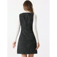 thumbnail image 3 of DARING DIVA Women's Tweed Square Neck A Line Pinafore Dresses L Black, 3 of 6
