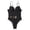 Black, variant on Women's Hard-Cup One-Piece Swimsuit - High-Waisted With Buckle, Stylish Bikini Bathing Suit for Beach & Pool,One-piece Swimsuits,S