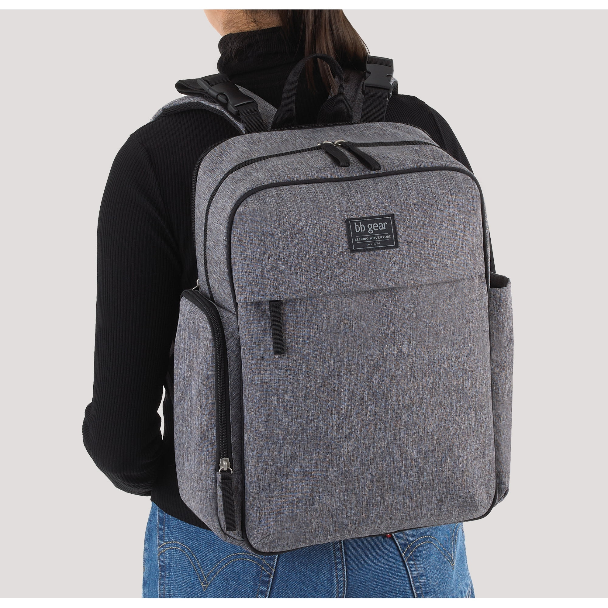BB Gear Back Pack Diaper Bag, Grey, Infant and Toddler, Unisex