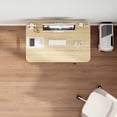 thumbnail image 5 of Natural & White Folding Desk With Wheels Portable Rolling Laptop Table Space Saving For Home Office Bedroom, 5 of 8