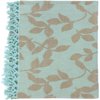 50" x 70" Spring Floral Aqua Blue and Tan Throw Blanket