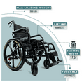 thumbnail image 2 of Fauteuil Roulant Autopropulsé Léger et Pliable - Fauteuils de Transfert Autopropulsés - X-1 SE / Noir, 2 of 6