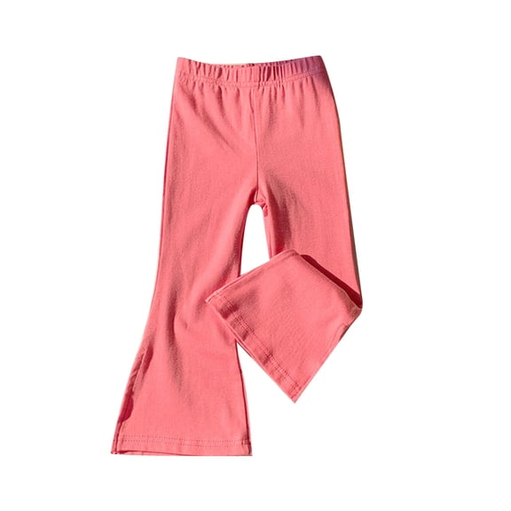 LRen Girls Bell Bottom Jeans Size 10,Children Fashion Versatile Casual Flared Long Pants Solid Trousers for Girls Daily Wear Soft Stretchy Elastic Waist Bottoms