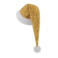 thumbnail image 2 of Lumtrix Santa Hat For Adults, Long Sequin Christmas Hats For Women Or Men Xmas Holiday Hat For Santa Costume Supplies Gold One size, 2 of 3