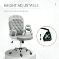 thumbnail image 5 of Barara King Computer Task Chair,Velvet Home Office Chair, Button Tufted Desk Chair With Padded Armrests, Height And Swivel Wheels, Gray, 5 of 7