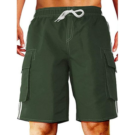 Lucky Swim Trunks LELINTA Men Outdoor Summer Beach Surfing Swimming Shorts Casual Swim Trunks Quick Dry Swimwear with Cargo Pockets ()