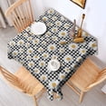 thumbnail image 2 of Black Daisy Flower Checkered Pattern Square Tablecloth,Waterproof Square Table Cover,Wipeable Spillproof Washable Table Cover for Home Kitchen Party Decor 42"X42"(107x107cm), 2 of 6