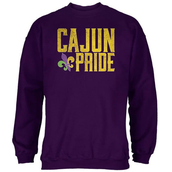 Mardi Gras Cajun Pride Fleur De Lis Mens Sweatshirt Purple 2XL