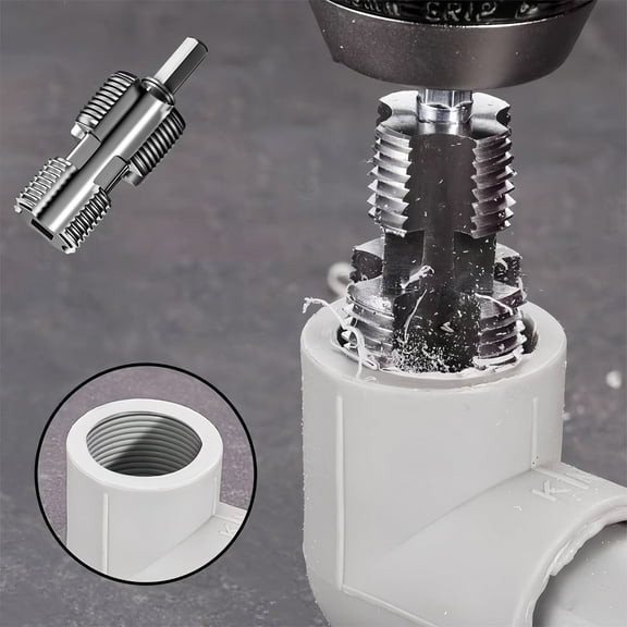 Fzsteel Pipe Threading Tool 2-in-1 Internal and External Thread Cutter for PVC Pipes 1/2" and 3/4" Sizes Lightweight Metal Construction for DIY and Professional Plumbing