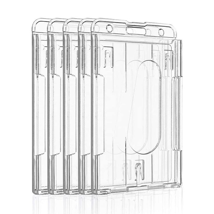 Fundas Tarjetas Identificativas Vicloon Badge Holder,2 Transparente Plástico Duro Badge Titulares, Vertical Y Horizontal Tarjetas De Identificación, Protector De Tarjetas De Ranura Funda Tarjeta Credito