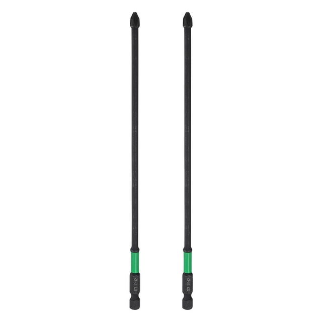 2 piezas de punta de destornillador Phillips de impacto #2 PH2 vástago hexagonal de 1/4" 8" (200 mm) de largo