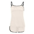 thumbnail image 6 of SwiftWear Women's Solid Black/White Ice Silk Pajama Set - Cooling Sleeveless Cami & Shorts with White Trim, Summer Sleepwear, 6 of 7