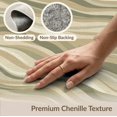 thumbnail image 6 of ODIKA 5'x7' Washable Area Rug Non-Slip, Low Pile, Stain Resistant Vintage Tone Ripple Cream Orange Beige Abstract Striped Wave Playful Expressive for Guest Room, Lounge, Apartment, 6 of 7