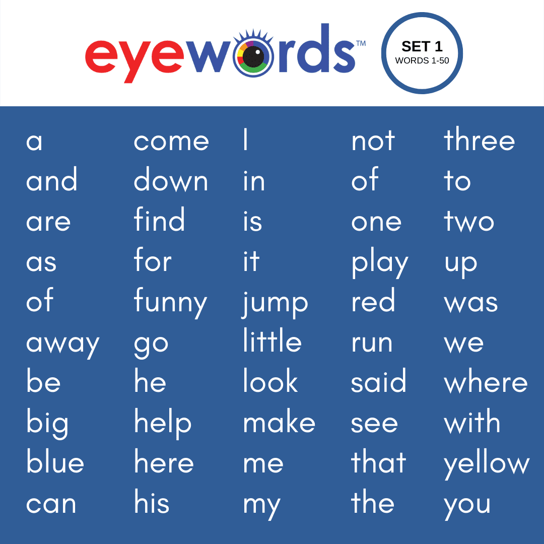 Class Set of Eyewords™ Multisensory Sight Words Desktop Dictionary, Sets #1 & 2, Words 1-100 (15 Sets)