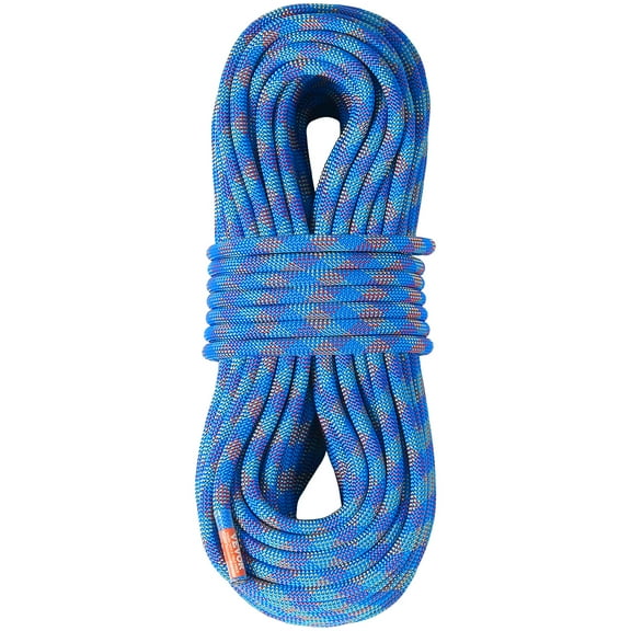 VEVOR 10.2mm Dynamic Climbing Rope, 70M(230ft) Outdoor Rock Climbing Rope 25KN Breaking Tension, Stretchable Fiber Rope with Steel Snap Hooks for Escape, Rappelling, Fire Rescue, Blue