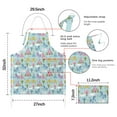 thumbnail image 7 of Fairy Tale Princess Castle Pattern Apron-Garden Aprons for Women with Pockets-Cotton Linen Waterproof Kitchen Cooking Gardening Aprons Adjustable for Kitchen,Cooking,BBQ and Salon 33x27 Inch, 7 of 7