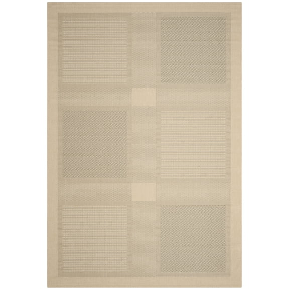 Safavieh Courtyard Eileen Geometric Indoor/Outdoor Area Rug, Natural/Olive, 6'7" x 9'6"