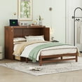 thumbnail image 3 of Bellemave Murphy Bed Cabinet Full Size, Wooden Foldable Murphy Bed with Storage Drawer and Charging Station, Murphy Chest Bed for Home, Office, Studio or Guest Room（Walnut), 3 of 9