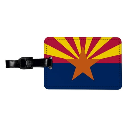 Arizona AZ State Flag Faux Leather Travel Luggage Tag