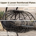 thumbnail image 3 of RADIATA Double Hanging Egg Chair with Stand and 5" Cushions, 2-Person Wicker Swing Chair, 690 lb Weight Capacity, Indoor Outdoor Patio Loveseat, Dark Gray, 3 of 11