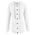 thumbnail image 6 of Usmixi 2023 Winter Womens Sweatshirt Coat Drawstring Hooded Coat for Women Casual Solid Button up Loose Hoodies Sweatshirts Sports Lightweight Long Sleeve Outwear Tops with Pocket Up to 65% off, 6 of 6
