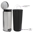 thumbnail image 4 of Bote De Basura Redondo De Acero Inoxidable Home Styles 30l Plateado, 4 of 7
