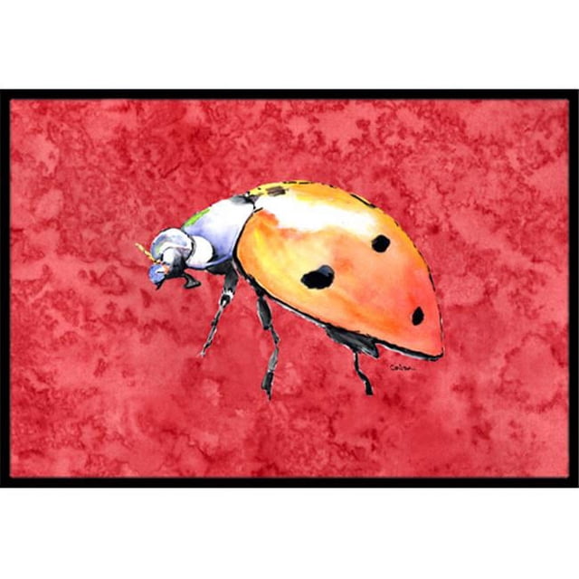 Carolines Treasures 8868JMAT Paillasson Intérieur Ou Extérieur 24 x 36 Po. Lady Bug sur Fond Rouge