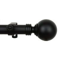 Contemporary Home Living 28"-48" Black Adjustable Round Single Curtain Rod