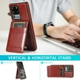 thumbnail image 2 of For Samsung Galaxy S20 Ultra Wallet Case with Card Holder, Mantto PU Leather Kickstand Card Pocket Slots Shockproof high quality Phone Back Cover For Samsung Galaxy S20 Ultra 6.9 INCH - Brown, 2 of 7