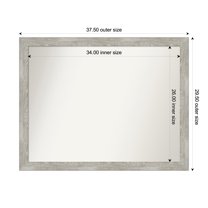 Amanti Art Custom Wall and Bathroom Mirror (29.5 x 37.5 in.), Dove Greywash Narrow Frame