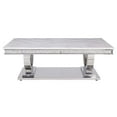 thumbnail image 2 of Acme Furniture Zander Coffee Table, White Printed Faux Marble & Mirrored Silver Finish, 2 of 2
