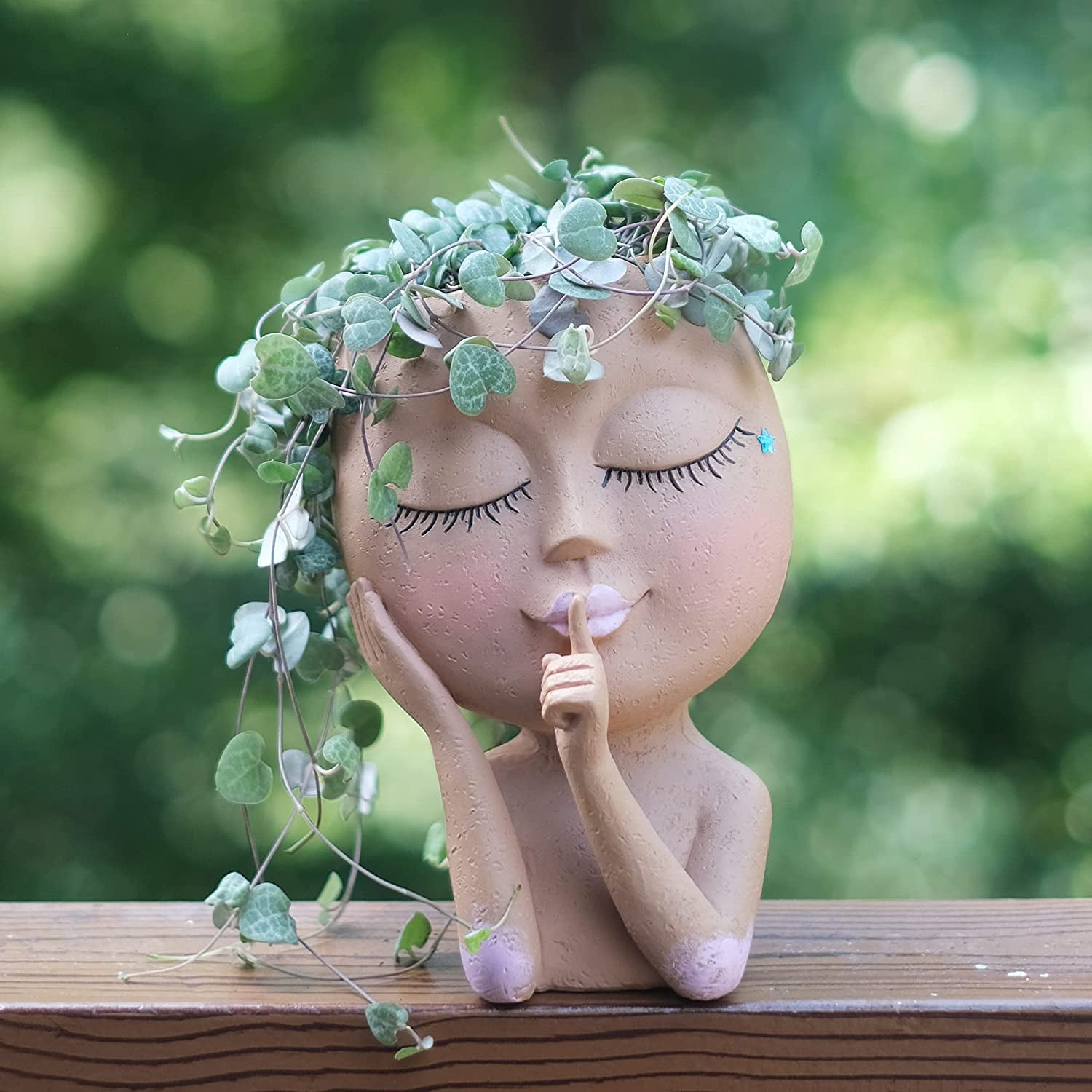 XGeek Face Planter Pots Head Planter, Succulent Planters, Face Flower