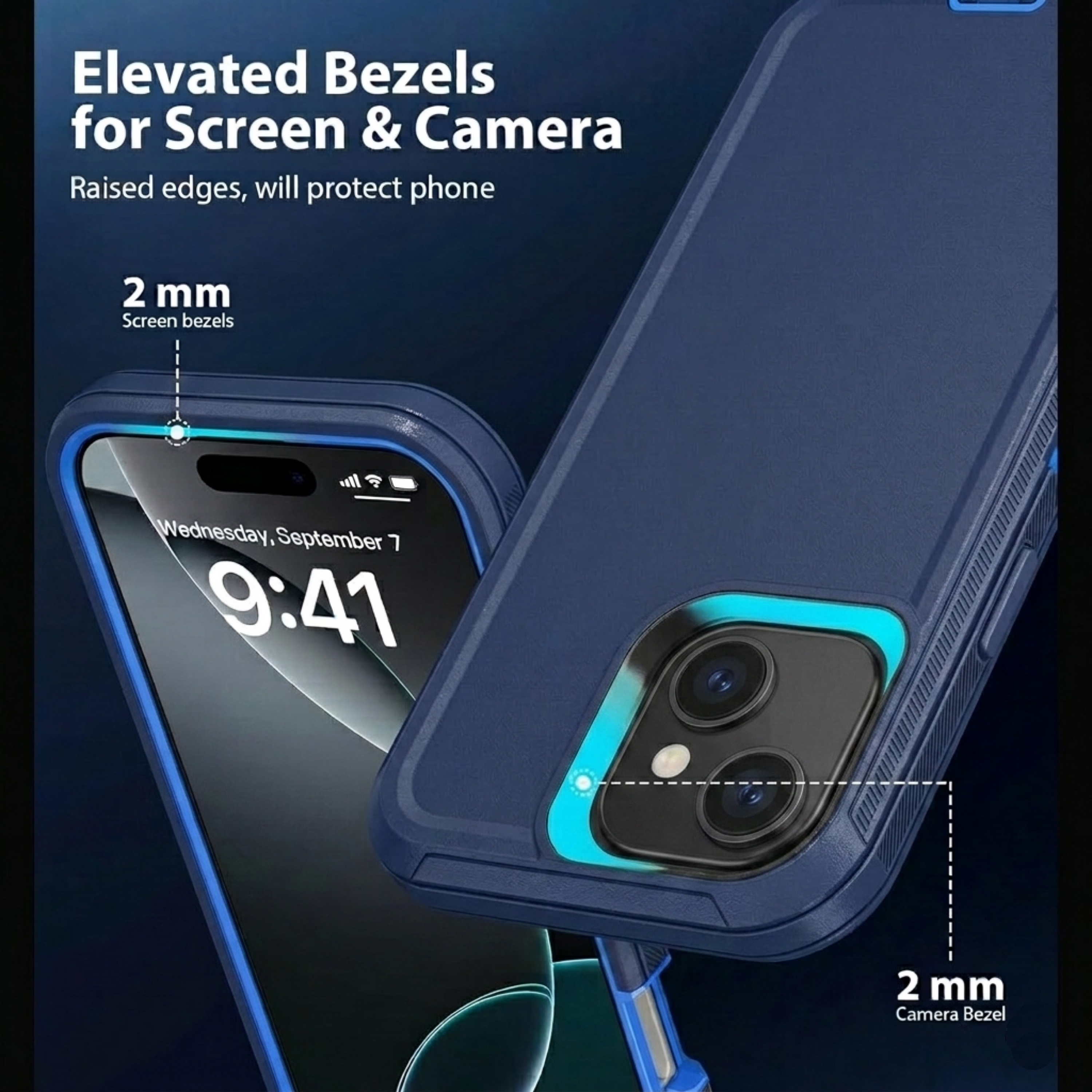 NevEND Rugged Heavy-Duty Case for iPhone 16 Navy photo 3