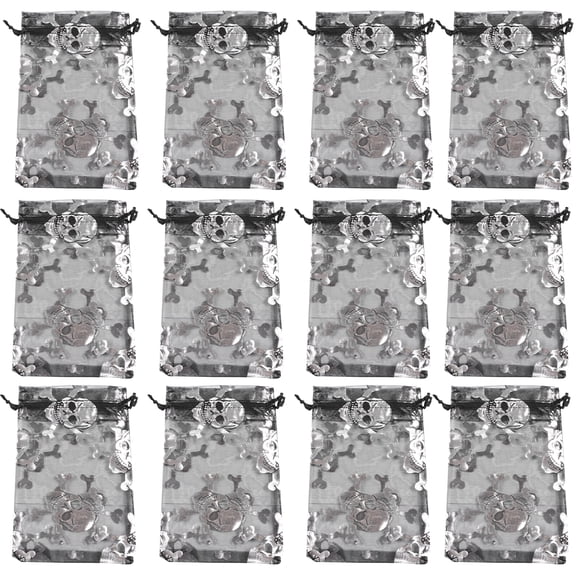 100Pack Halloween Candy Drawstring Bags Dark Grey Cloth Storage Pouch 3.9x5.9in