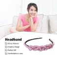 thumbnail image 2 of Qarigey Diadema con tejido de diamantes de imitación, diadema de punto, bandas para el cabello ostentosas, diademas con purpurina, accesorios de estilo Accesorio para el cabello Rosa Qarigey AP010013-01B, 2 of 6